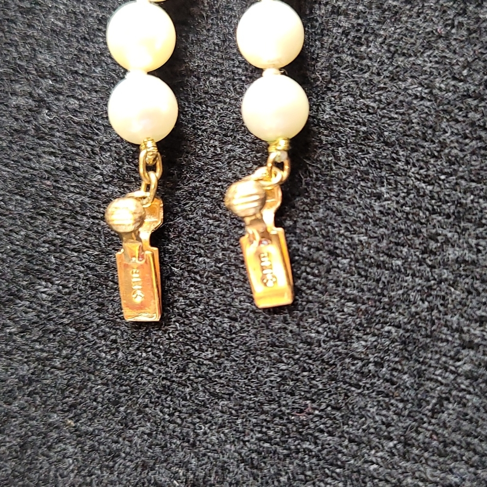 CULTURED PEARL NECKLACE & BRACELET SET 18K - Picture 5 of 9
